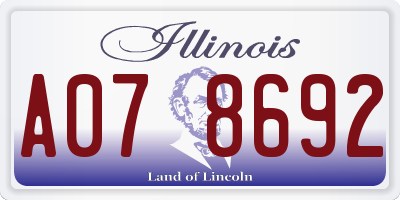 IL license plate A078692