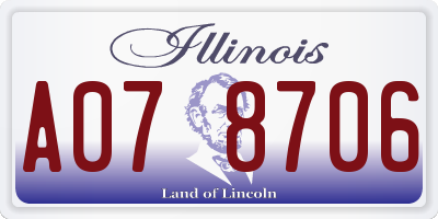 IL license plate A078706