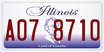 IL license plate A078710