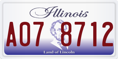 IL license plate A078712