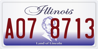 IL license plate A078713