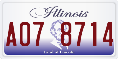 IL license plate A078714