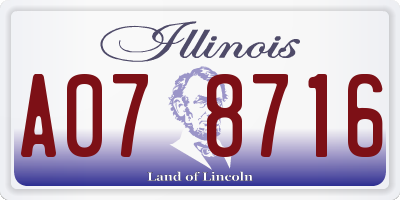 IL license plate A078716