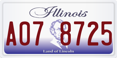 IL license plate A078725