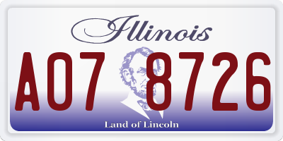 IL license plate A078726