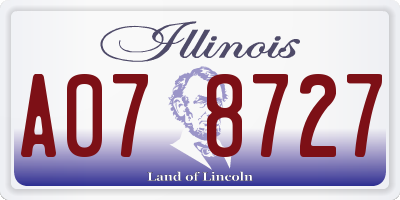 IL license plate A078727