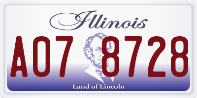 IL license plate A078728