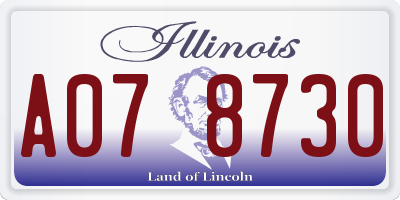 IL license plate A078730