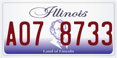 IL license plate A078733