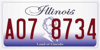 IL license plate A078734