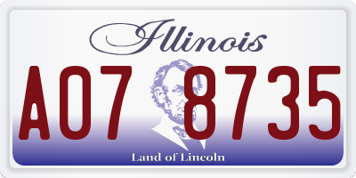IL license plate A078735