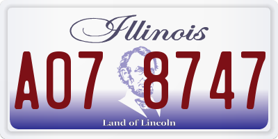 IL license plate A078747