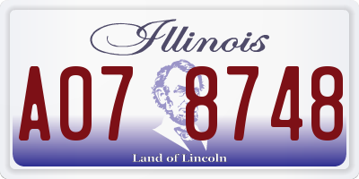 IL license plate A078748