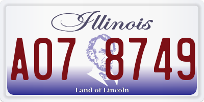 IL license plate A078749