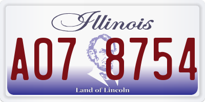 IL license plate A078754