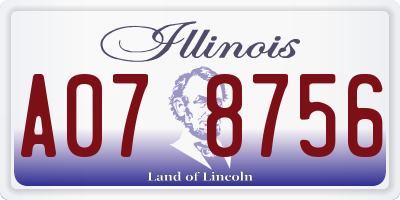 IL license plate A078756