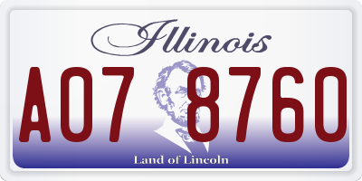 IL license plate A078760