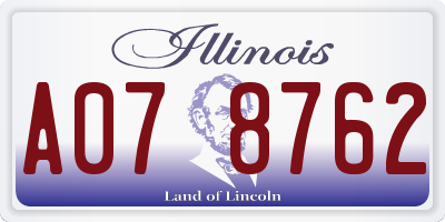 IL license plate A078762