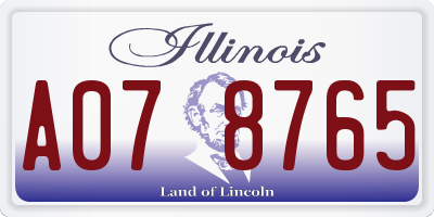 IL license plate A078765