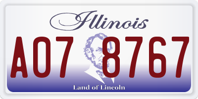 IL license plate A078767