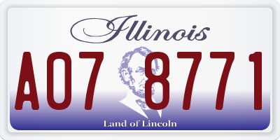 IL license plate A078771