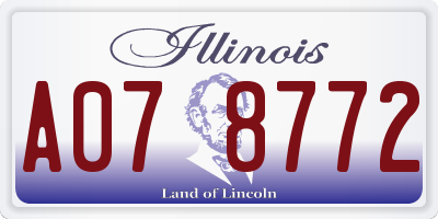 IL license plate A078772