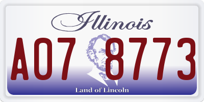 IL license plate A078773