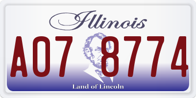 IL license plate A078774