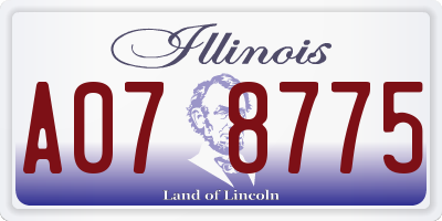 IL license plate A078775