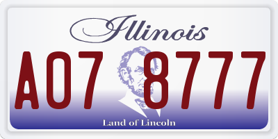 IL license plate A078777