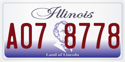 IL license plate A078778