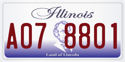 IL license plate A078801