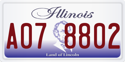 IL license plate A078802
