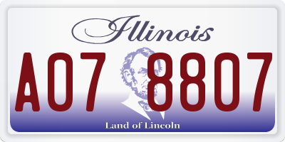 IL license plate A078807