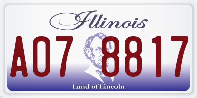 IL license plate A078817