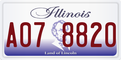 IL license plate A078820