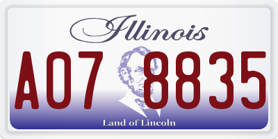 IL license plate A078835
