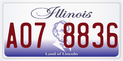 IL license plate A078836