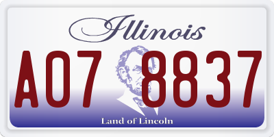 IL license plate A078837