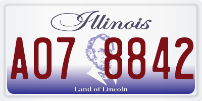IL license plate A078842