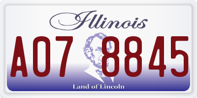 IL license plate A078845