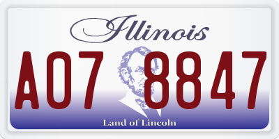 IL license plate A078847