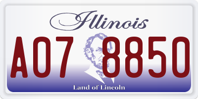 IL license plate A078850