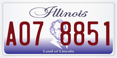 IL license plate A078851