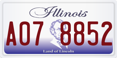 IL license plate A078852