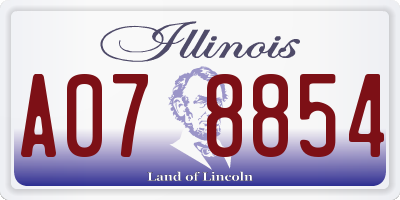 IL license plate A078854