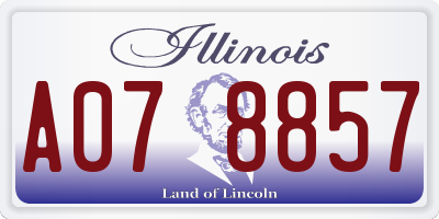 IL license plate A078857