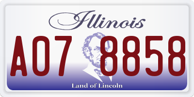 IL license plate A078858