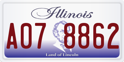 IL license plate A078862