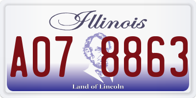 IL license plate A078863